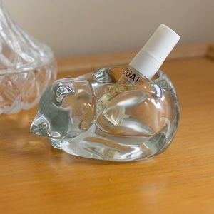 Glass Cat Candle Holder Decor